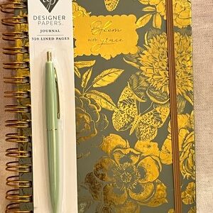 Gold Floral Journal with Pen